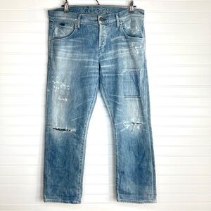 Goldsign Hisjean Light Blue Distressed Cotton Jeans 31 in Waist Made In USA